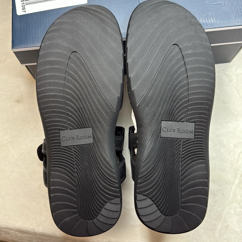 Club Room Men’s Douglas Black Sandals- Size 11